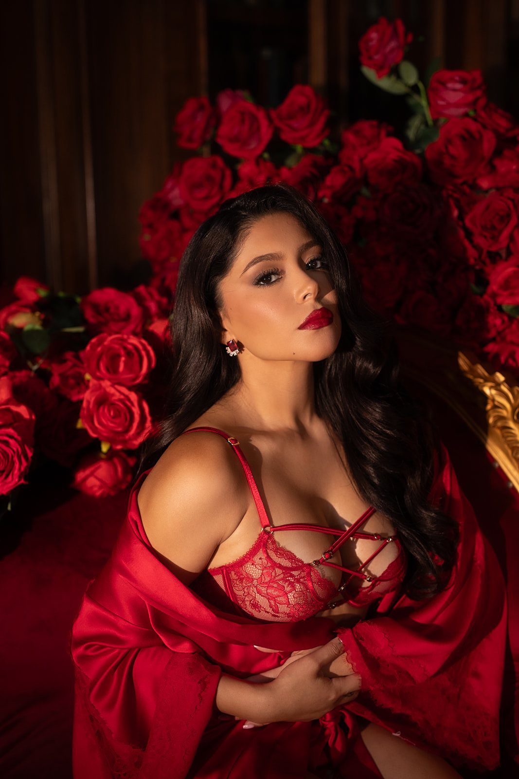 Scarlet by Bella Perversa, a luxurious fragrance created by influencer Daisy Marquez. The sleek perfume bottle embodies the bold floral and seductive essence of Scarlet, a scent designed for confidence and allure.